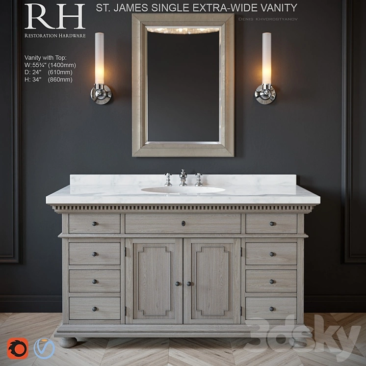 St.James single extra-wide vanity 