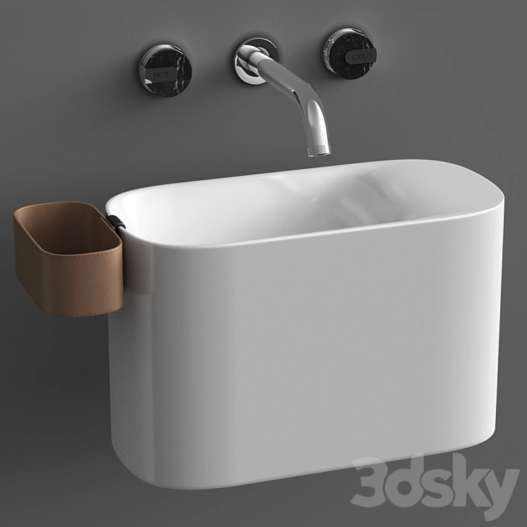 Wall mounted Korakril Ptit handrinse basin &  Graff Mod plus faucet 