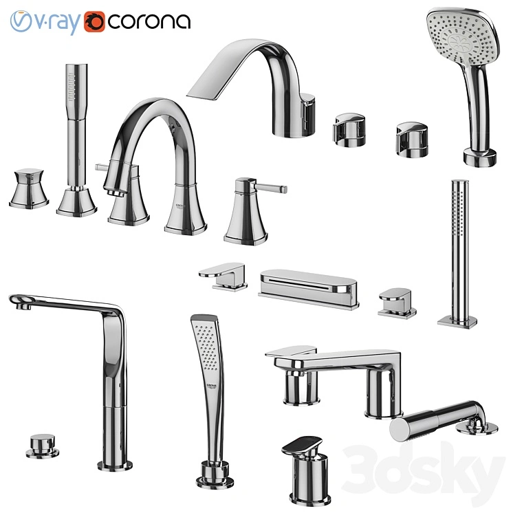 Inset bath mixers set 132 (Ravak, Grohe, IDEAL standard) 