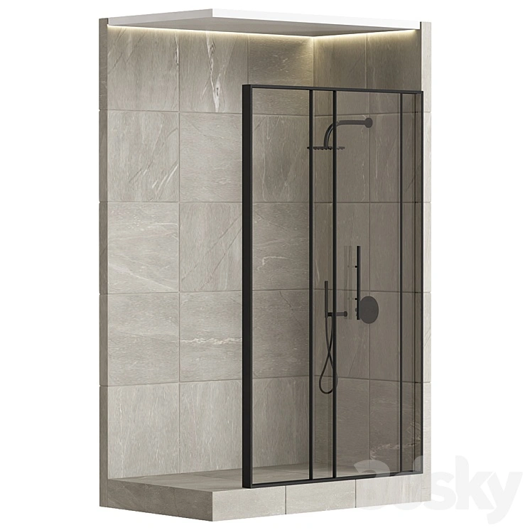 Shower cabin with partition 05 