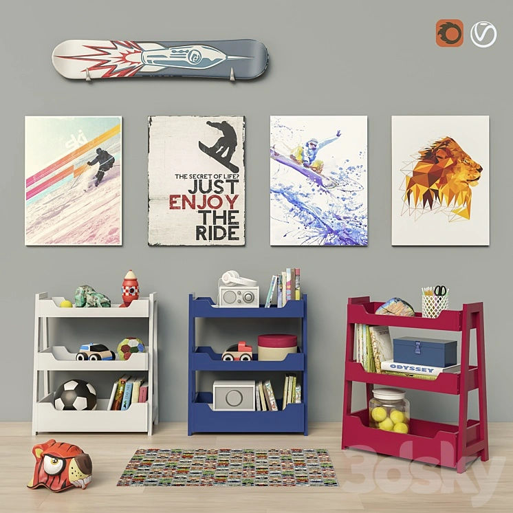 Toys and Small Bookcase (3 colors) set 18 