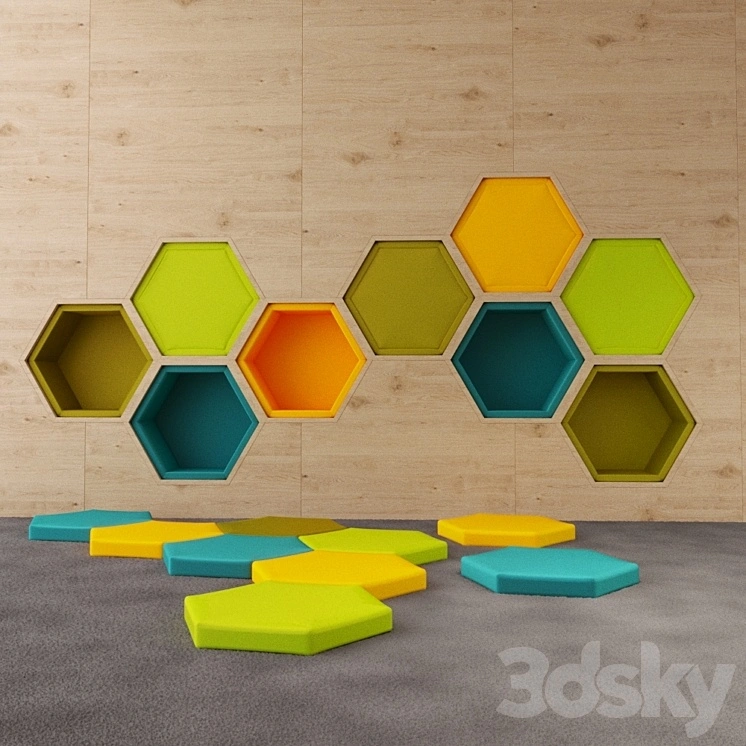 Kids hexagon wall palyground 