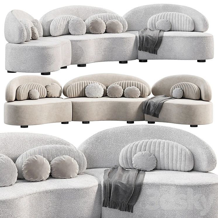 Modern Modular Sofa Velvet 