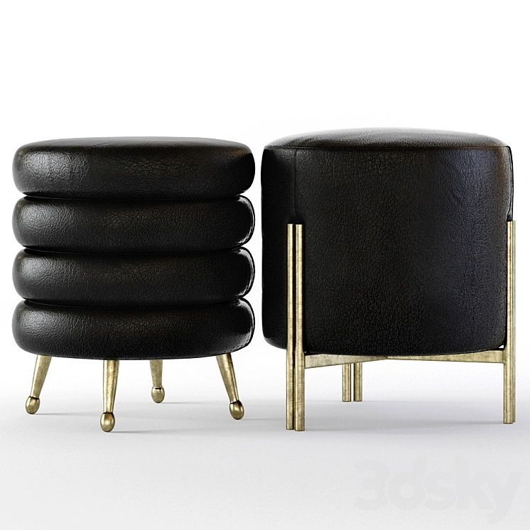 Kelly Wearstler Melange and Laurel Stools 