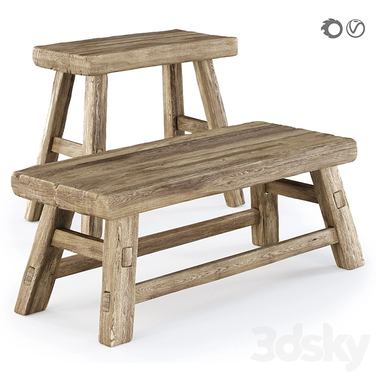 Ebbi wooden benches 