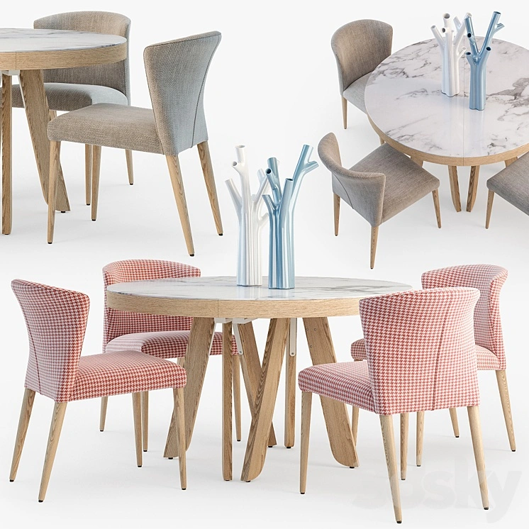 Ligne Roset Satori table Circo chair set 