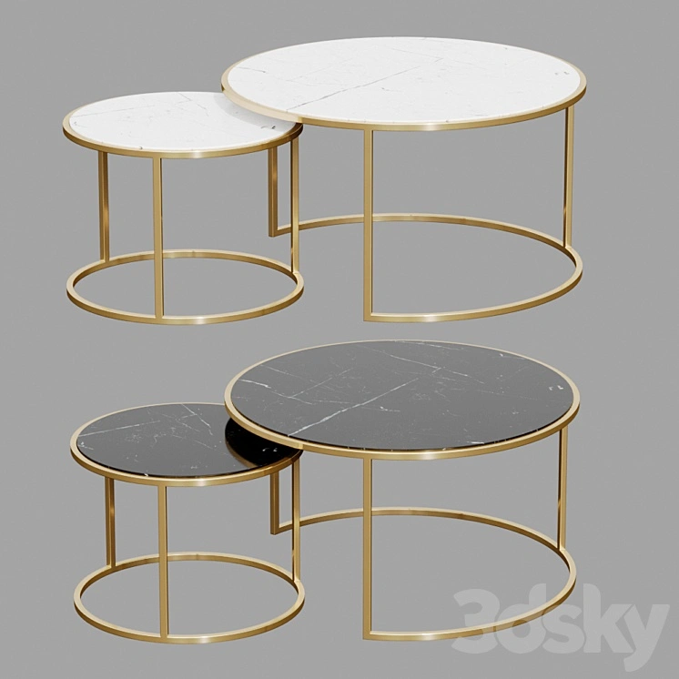 Marmor Beistelltisch Set Nena 