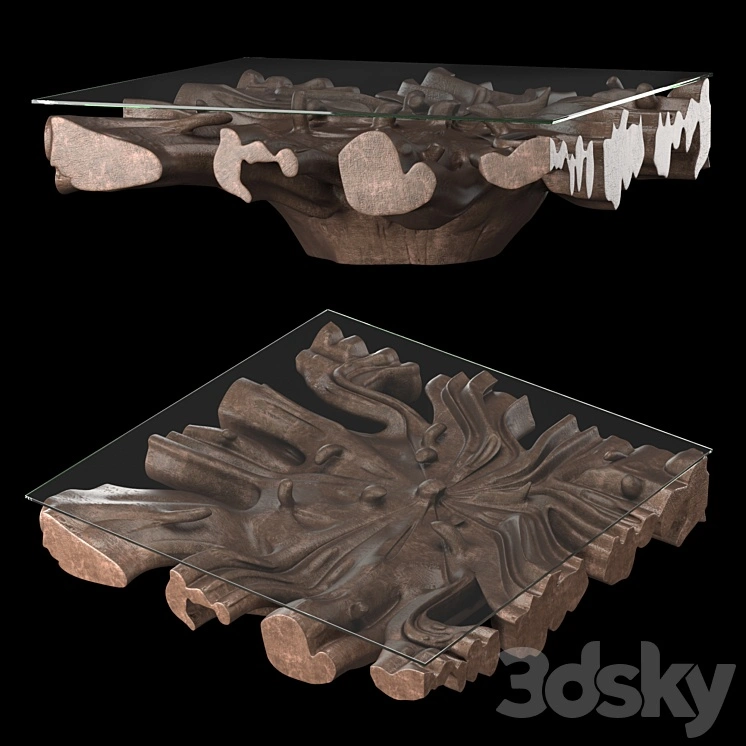 CAST ROOT SQUARE COFFEE TABLE - 48 
