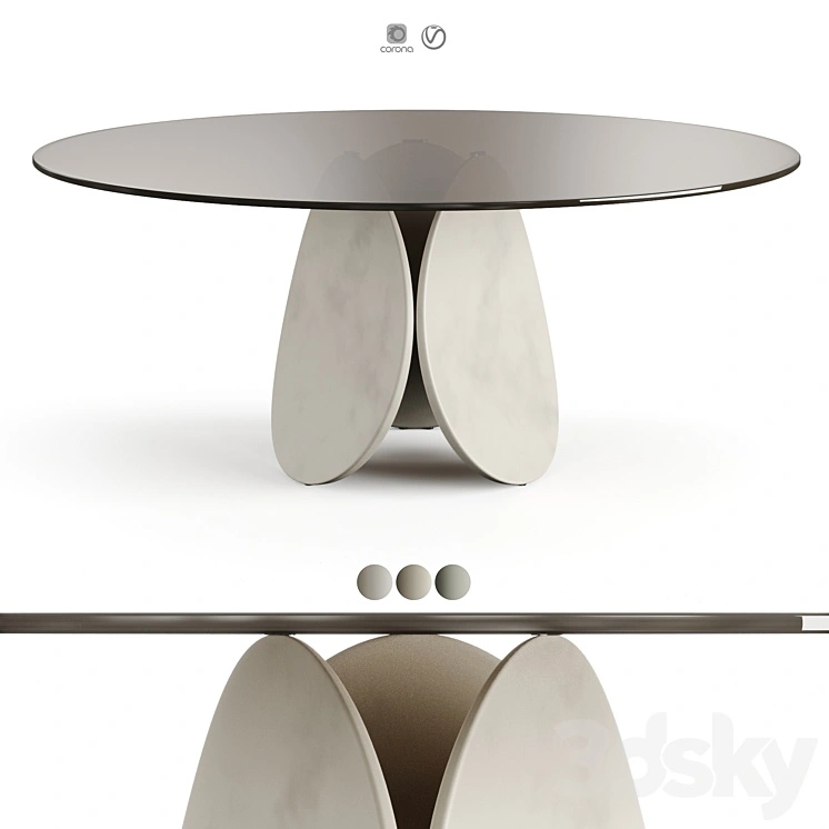 Cattelan Italia Maxim Argile Glass Table 