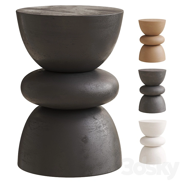 Table dappoint ronde bois de manguier Benno 