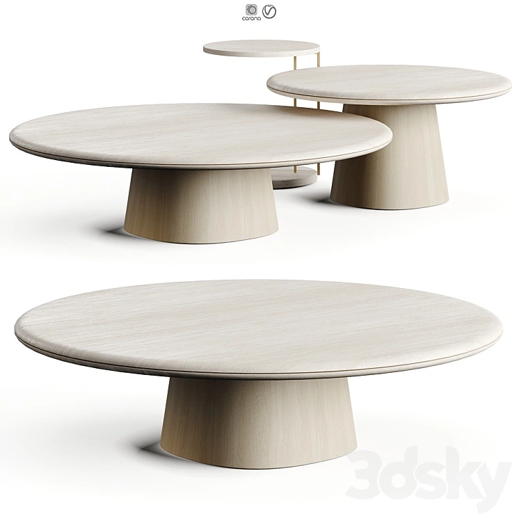 Meridiani LEON 2025 Travertino Coffee Table 