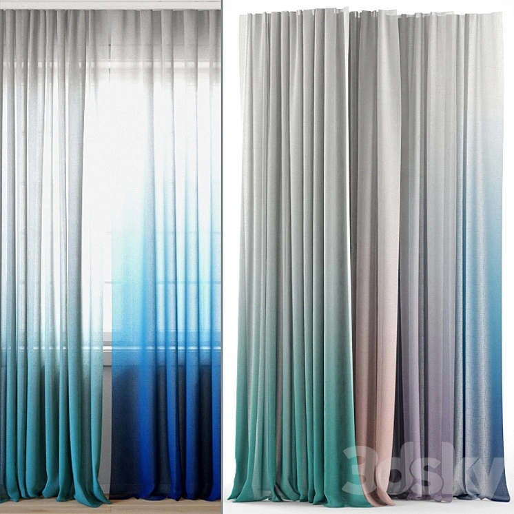 Curtains 129 | Pottery Barn Teen | Ombre Sheer Curtain 