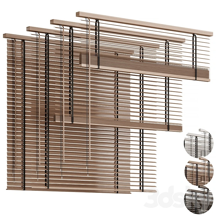 Wooden blinds 04, Folding wooden blinds 
