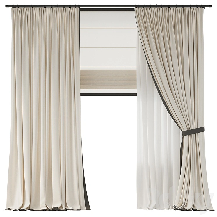 Curtains with piping and grab 
