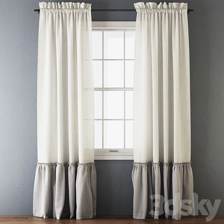 Ruffled Cotton Curtains 