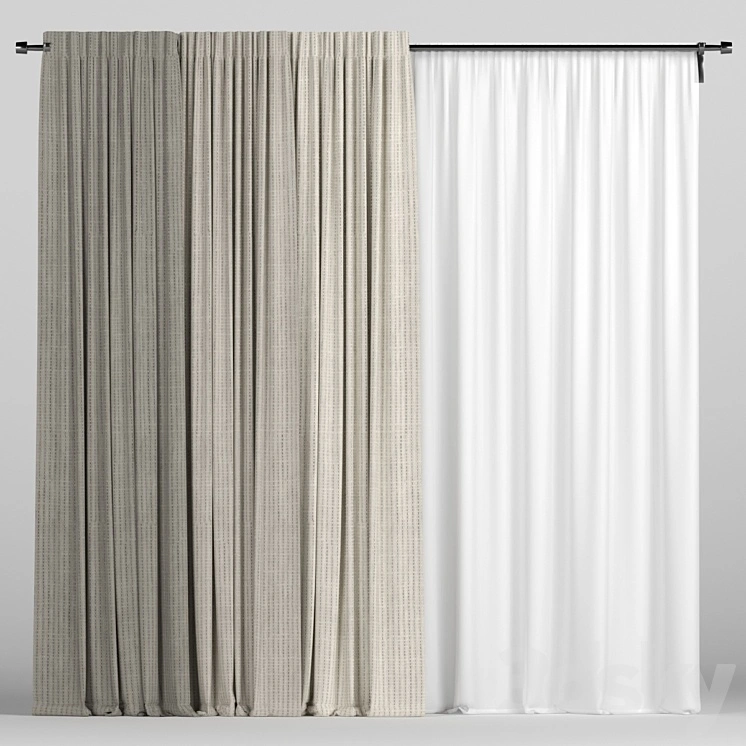 Curtains with tulle. 