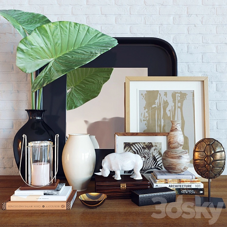 Decoration set Alocasia calidora 