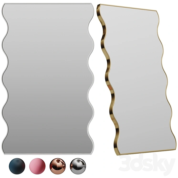 Dot Wavey Mirror by West Mirrors 