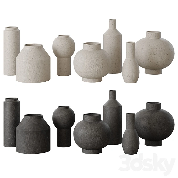 RH Geometric vases set 