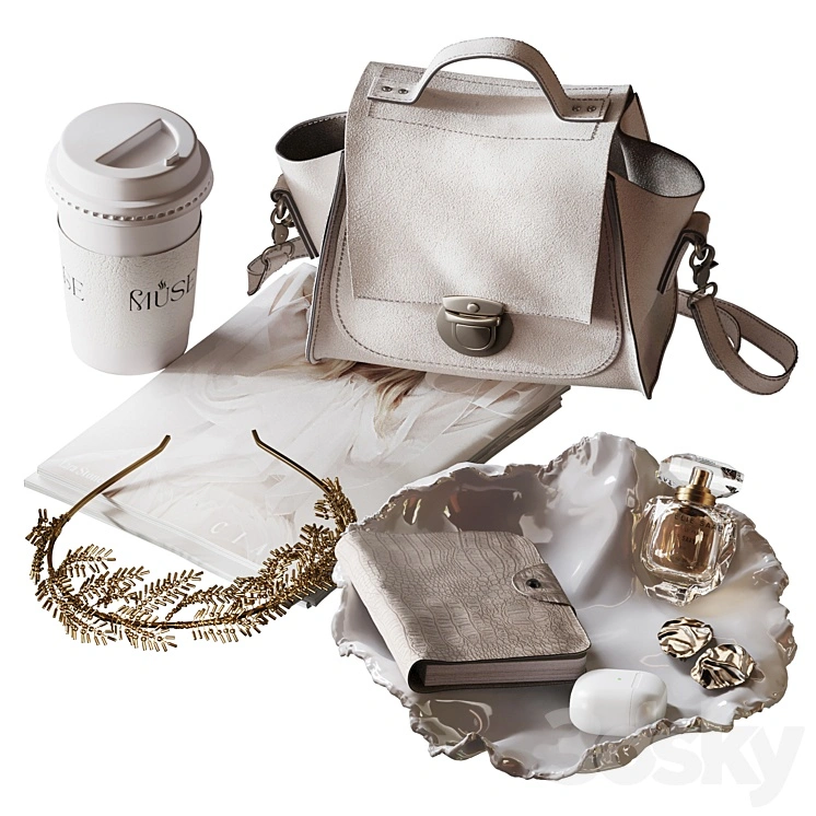 Decor set with jewelry and bag 