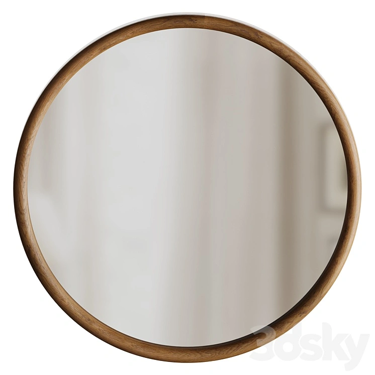 Walter Natural Wood Small Round Mirror 