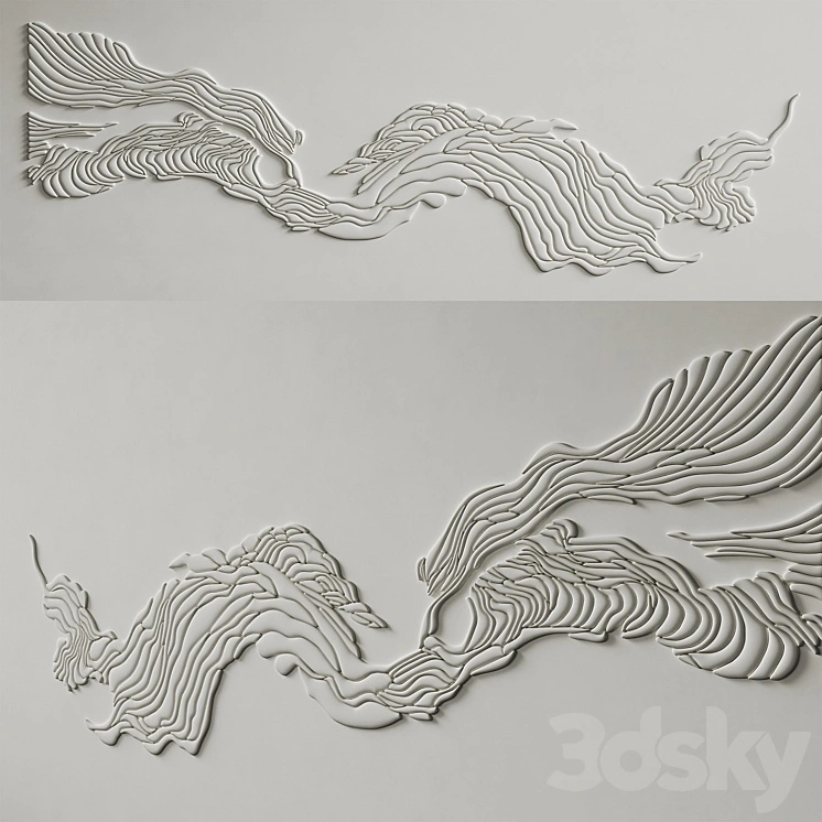 Abstract composition Plaster panel 