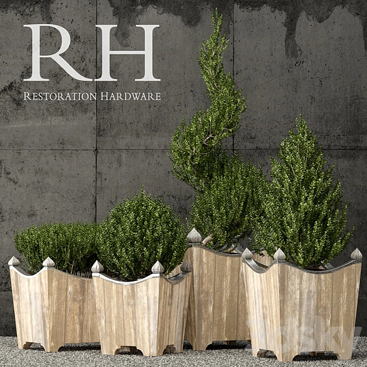 Restoration Hardware brugge salvaged wood & metal planter 