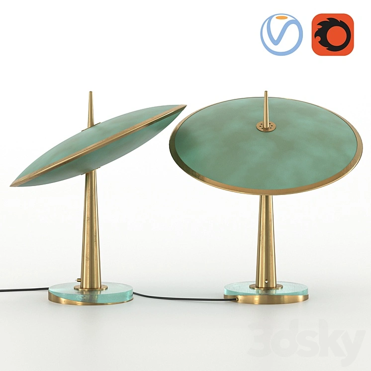 Max Ingrand Fontana Arte Disco Table Lamp 
