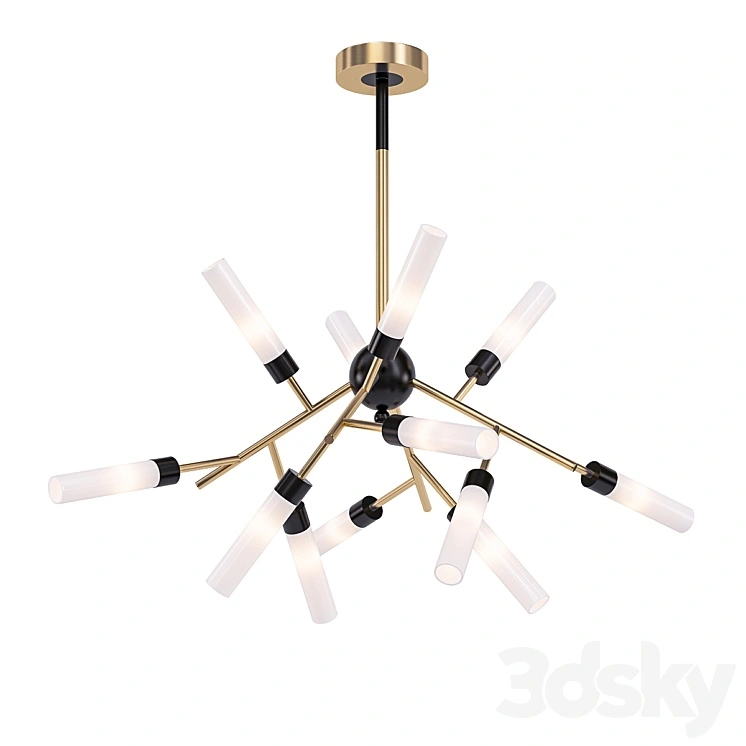 White Tube Valley Arredoluce Chandelier 12 