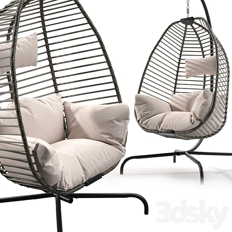 Hanging chair with frame 