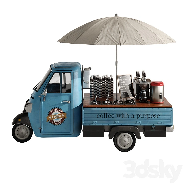 Foodtruck coffee blue set 7 