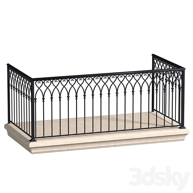 Balcony in oriental style. Arabian Fence balcony Forged 