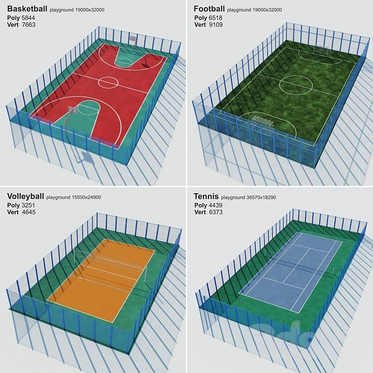 A set of sports fields - Set sport playground 