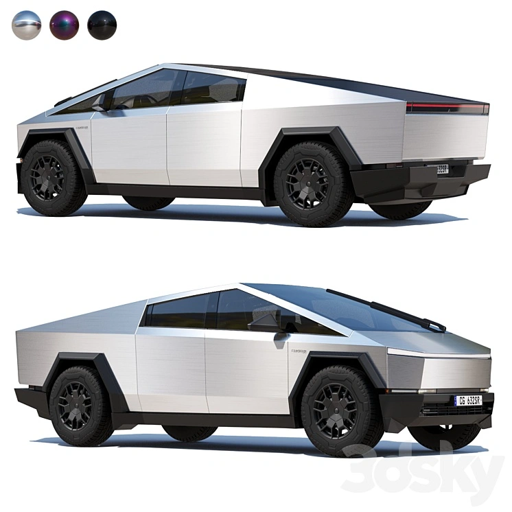 Tesla Cybertruck mid-poly 