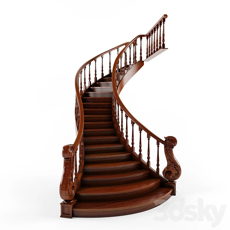 Stairs classic mahogany 