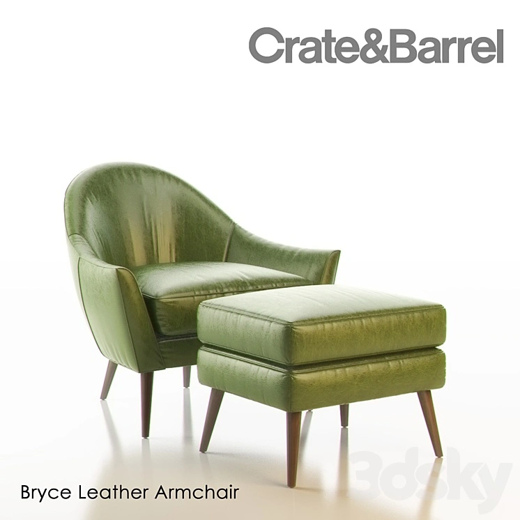 Crate & Barrel Bryce Leather Armchair 