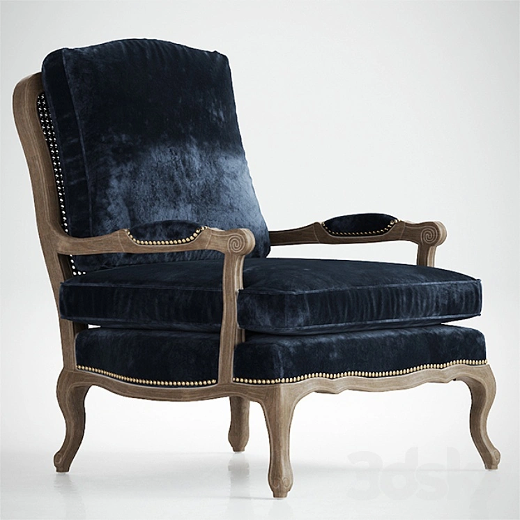 Boutique Accent Chair in Cut Blue Pile 