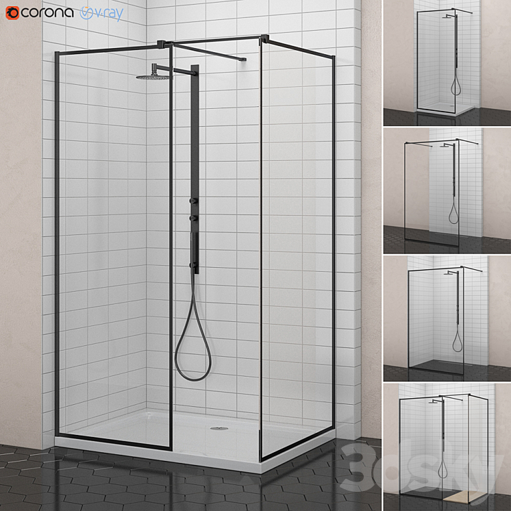 RADAWAY SHOWERS MODO NEW BLACK FRAME 