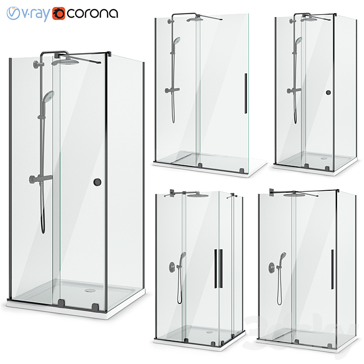 SHOWER ENCLOSURES RADAWAY FURO BLACK SET 114 