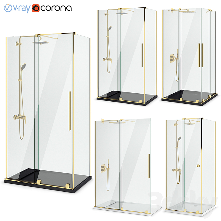 SHOWER ENCLOSURES RADAWAY FURO GOLD SET 115 