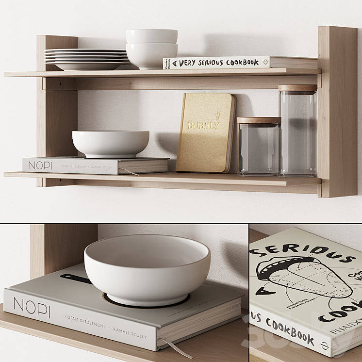 162 KITCHEN DECOR SET ACCESSORIES 05 DISHES AND BOOKS 01 