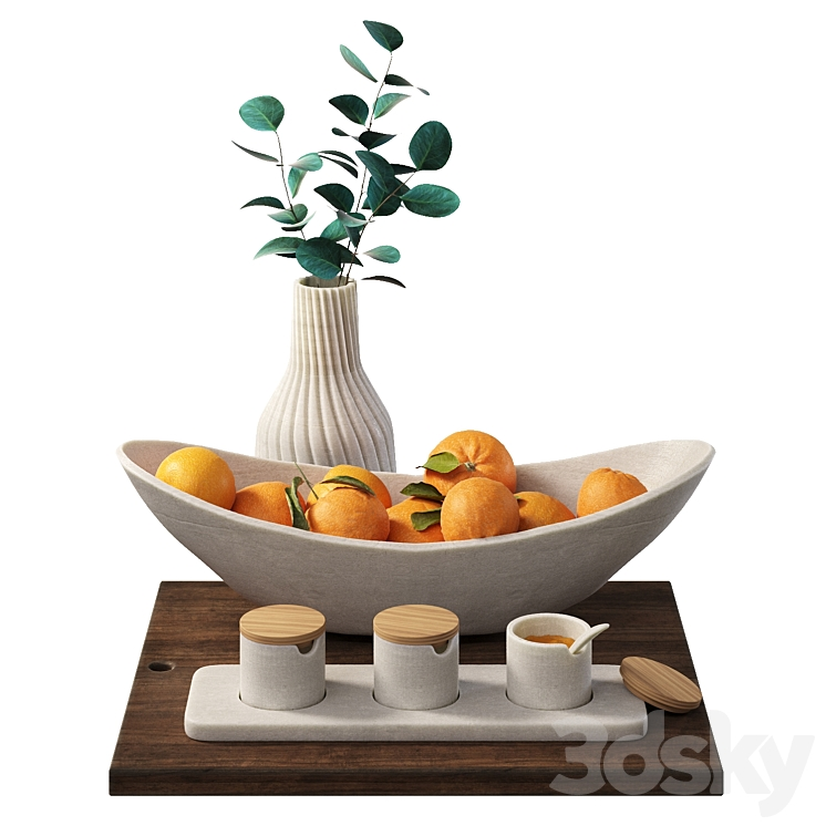 DECORATIVE SET FOR THE KITCHEN WITH ORANGES 