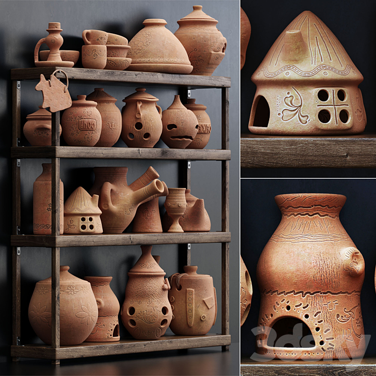 DISHES CLAY N20 CLAY CROCKERY SHELF NO20 