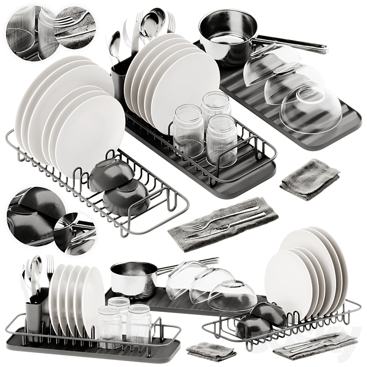 IKEA LILLHAVET MULTIFUNCTIONAL DISH RACK SET 