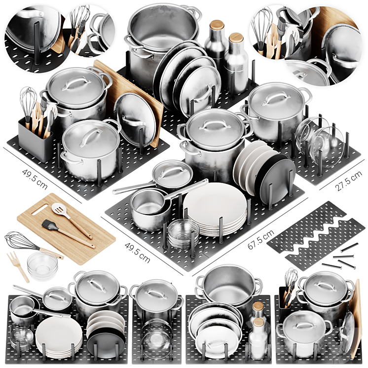 IKEA UPPDATERA PEGBOARD DRAWER ORGANIZER SET 365+ 