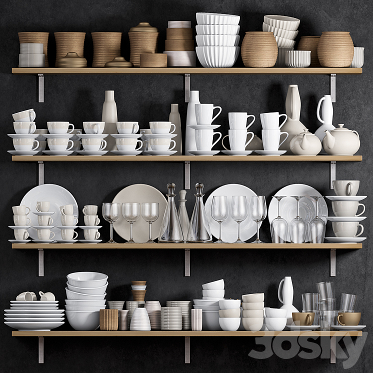 KITCHEN SHELF WITH UTENSILS 