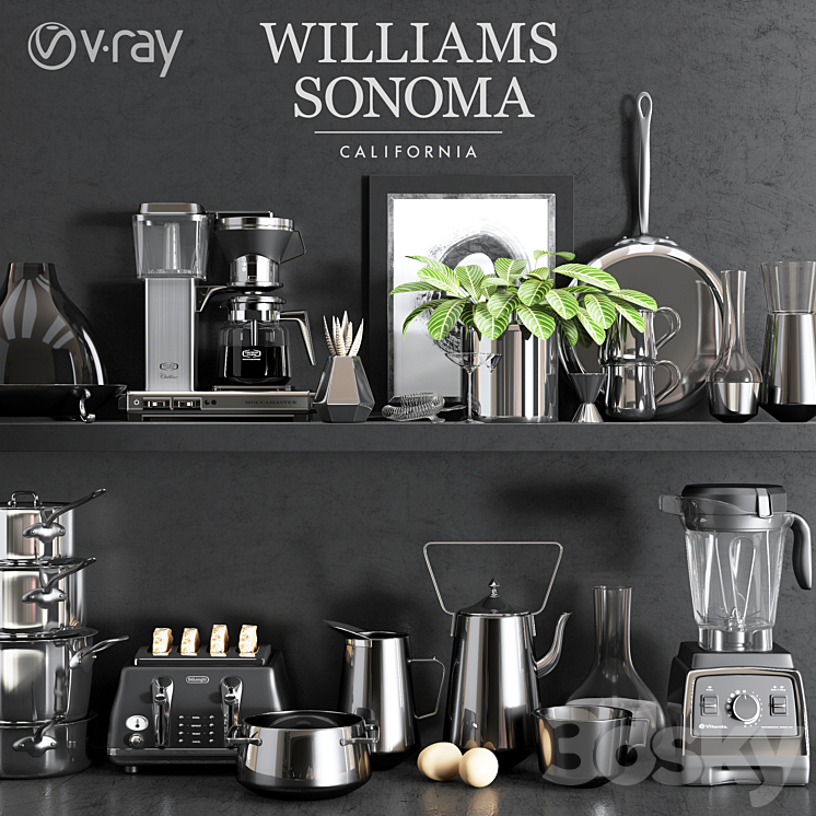 WILLIAMS SONOMA CHROME SET 