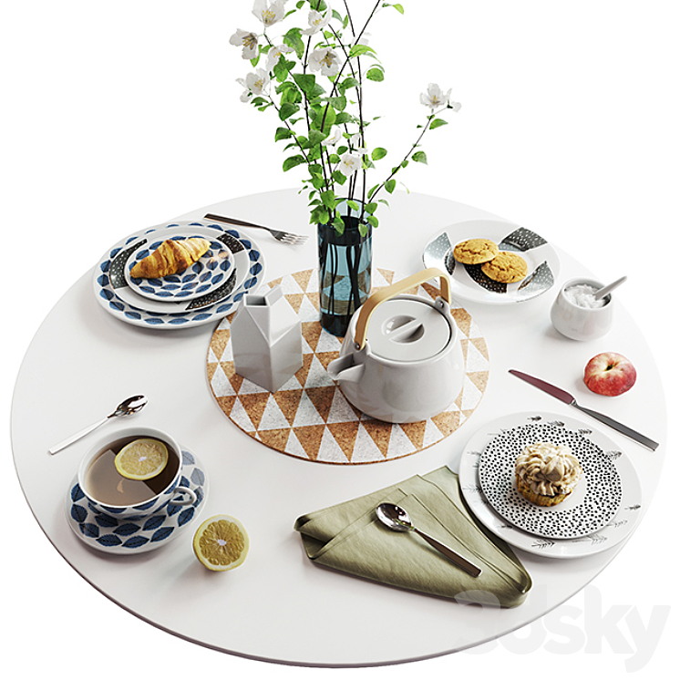 SET OF DISHES IN SCANDINAVIAN STYLE 