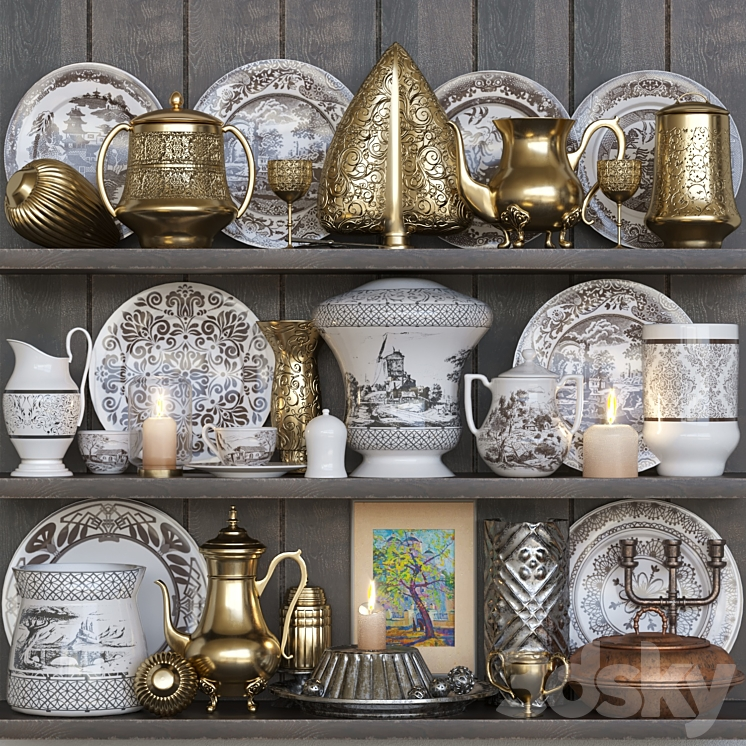 SET OF VINTAGE DISHES 12 SERVICE 
