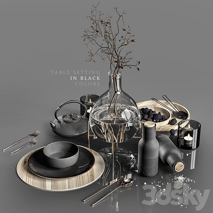TABLE SETTING IN BLACK COLORS 2 